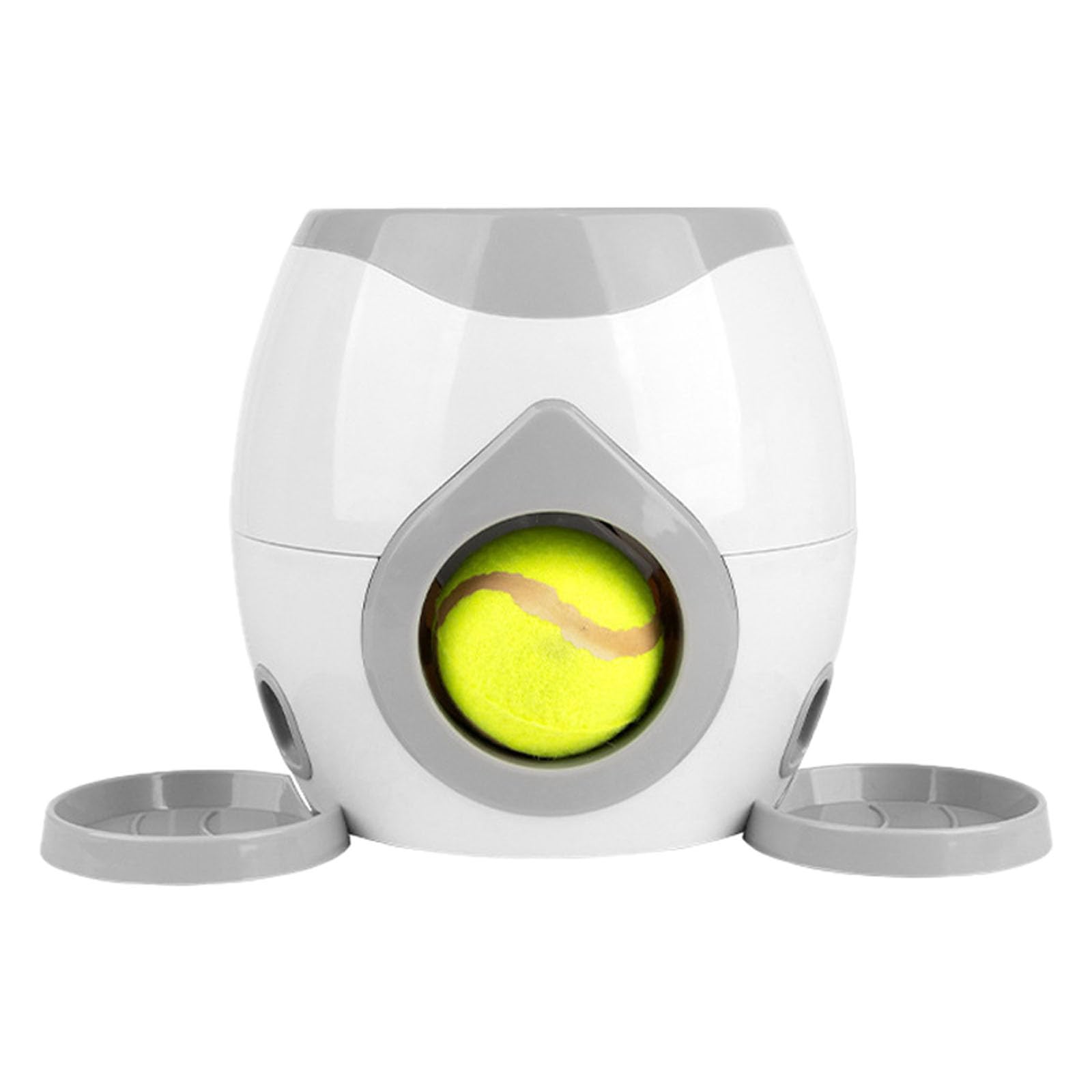 Automatic Dog Ball Launcher Interactive Dog Tennis Ball Throwing Machine Dog Ball Treat Dispenser Feeder Tennis Reward Machine Treat Dispensing with Detachable Dishes Tennis Training for Dogs (Orange)