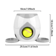 Automatic Dog Ball Launcher Interactive Dog Tennis Ball Throwing Machine Dog Ball Treat Dispenser Feeder Tennis Reward Machine Treat Dispensing with Detachable Dishes Tennis Training for Dogs (Orange)