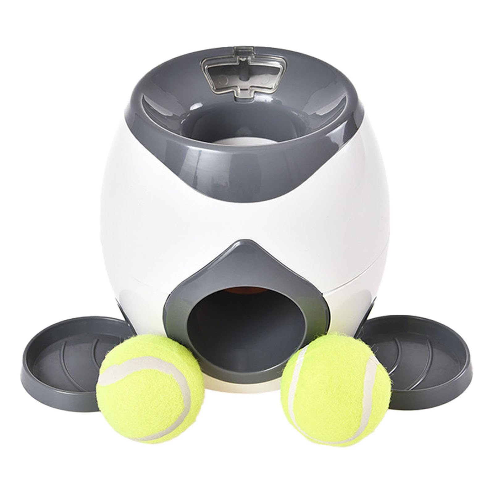 Automatic Dog Ball Launcher Interactive Dog Tennis Ball Throwing Machine Dog Ball Treat Dispenser Feeder Tennis Reward Machine Treat Dispensing with Detachable Dishes Tennis Training for Dogs (Orange)