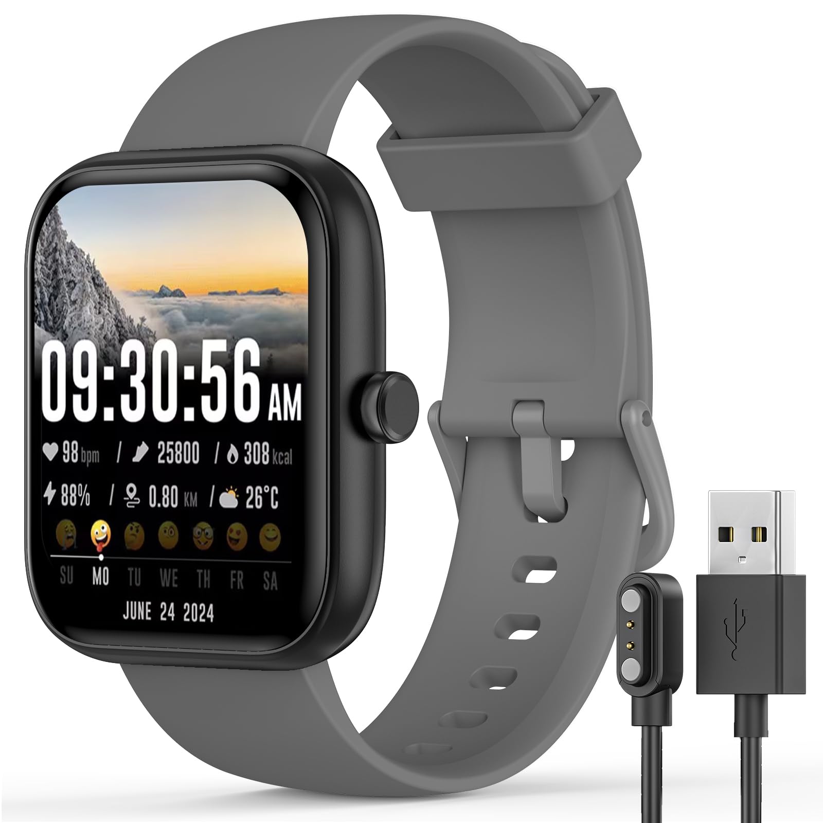 IDW25 Smart Watch for Men/Women with Bluetooth Call, Health and Fitness Monitoring