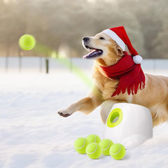 Automatic Dog Ball Launcher Interactive Dog Tennis Ball Throwing Machine Dog Ball Treat Dispenser Feeder Tennis Reward Machine Treat Dispensing with Detachable Dishes Tennis Training for Dogs (Orange)