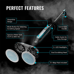 PurSteam Professional Steam Mop | Multi-Surface Floor Cleaner for Hardwood, Tile, Laminate & Carpet | Fast Heating, Lightweight & Chemical-Free Cleaning