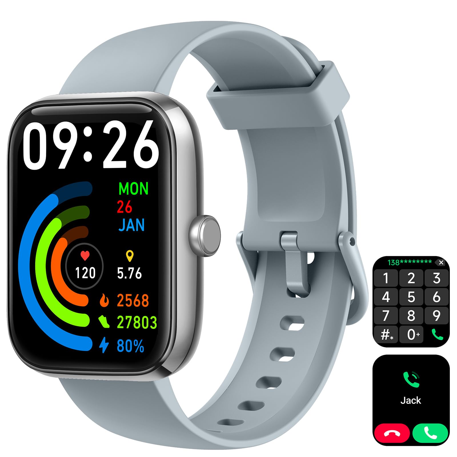 IDW25 Smart Watch for Men/Women with Bluetooth Call, Health and Fitness Monitoring