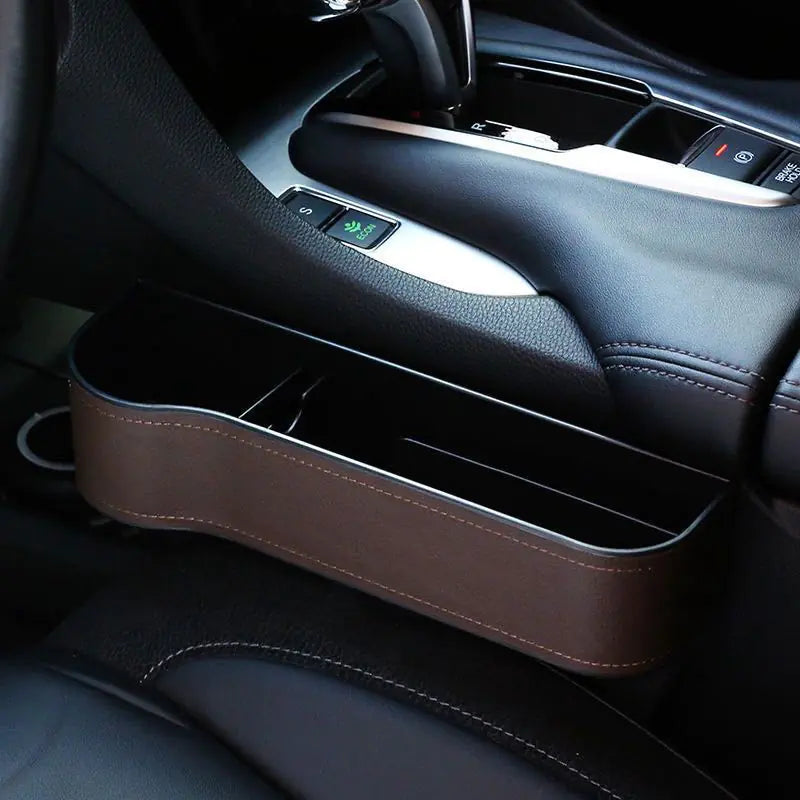 Car Seat Gap Storage Box with Cup Holder and Organizer