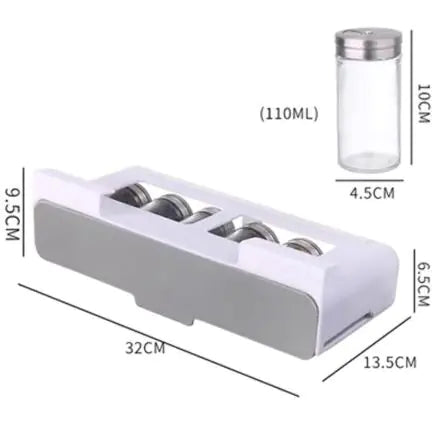 Under-Shelf Spice Storage Rack with Optional Bottles