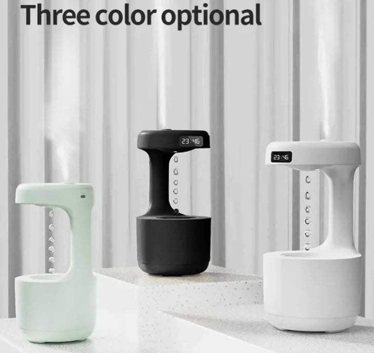 Water Drop Aroma Humidifire Diffuser with Clock for Home & Office