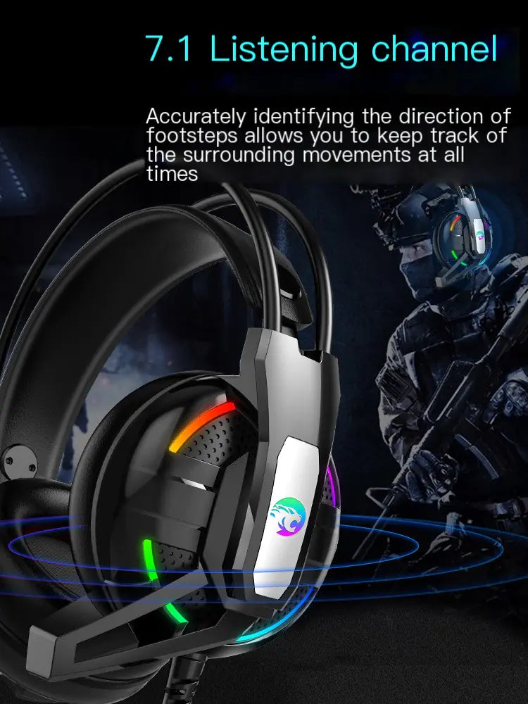 Yobao A12 Wired 7.1 Gaming Headset with Lights