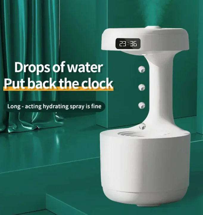 Water Drop Aroma Humidifire Diffuser with Clock for Home & Office