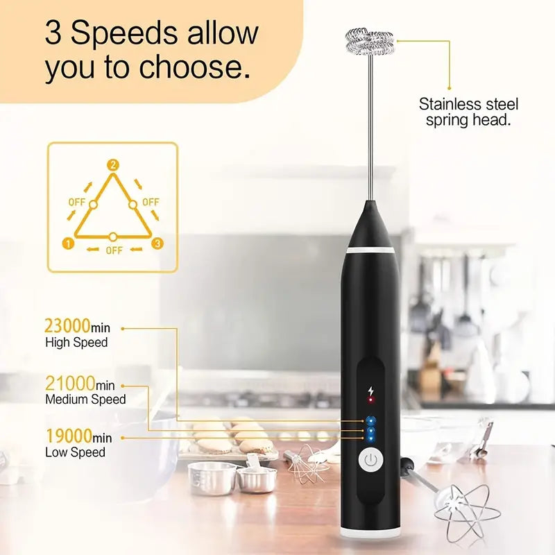 Handheld Electric Egg Beater with 3 Speed Settings