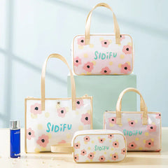 Premium Waterproof Makeup Bag with Handle (Large Capacity)