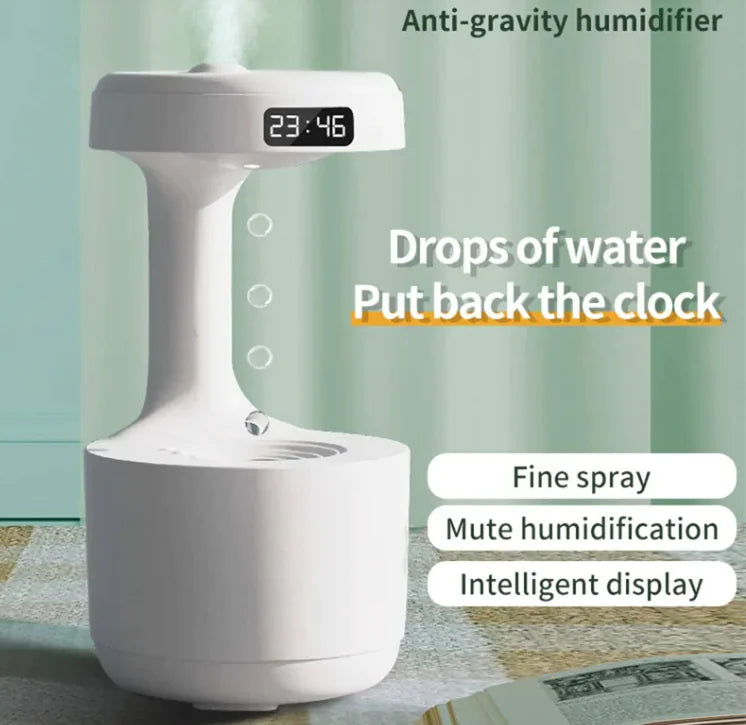 Water Drop Aroma Humidifire Diffuser with Clock for Home & Office