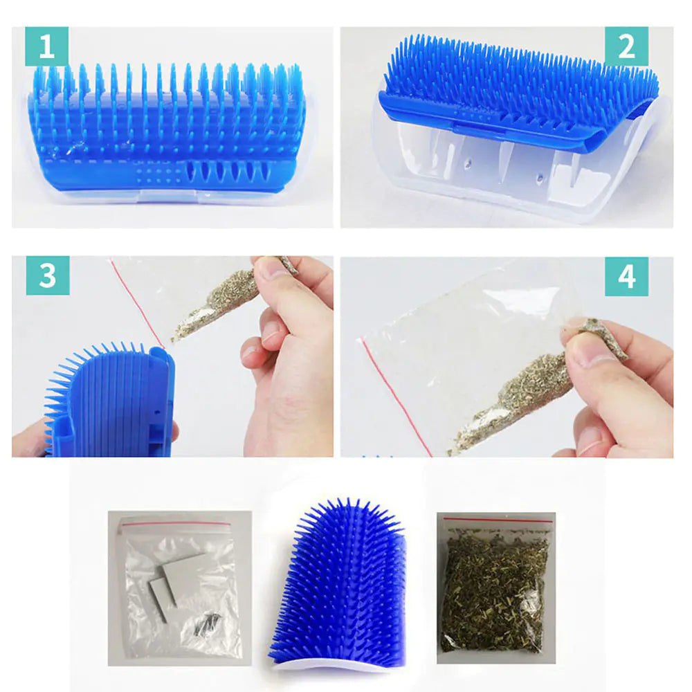 Cat Self Groomer Wall Corner Massage Comb
