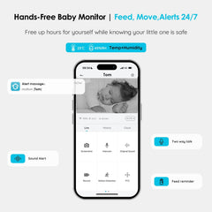 ieGeek Baby Monitor, Baby Camera Monitor With 5" 720P Screen,HD Night Vision,Automatic Motion Tracking & Hazard Alerts,2-Way Talk,Temperature&Humidity Sensor,Wifi Camara Para Bebes With Smartphone App