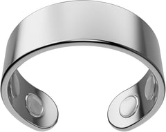 CALMI - Magnetic Wellness Ring with Adjustable Stainless Steel Design | Wearable Magnetic Field Accessory for General Wellbeing | Unisex (Silver)