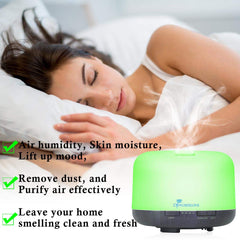 Diffuserlove Essential Oil Diffuser 500ML Aromatherapy Diffuser Mist Humidifiers 7 Color LED Lights Diffusers for Home Office Bedroom (Size:6.7" L x 6.7" W x 4.7" H) "As an Amazon Associate, I earn from qualifying purchases"