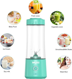 Mulli Portable Blender,USB Rechargeable Personal Mixer for Smoothie and Shakes, Mini Blender with Six Blades for Baby Food,Travel,Gym(Update)