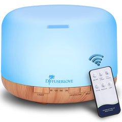 Diffuserlove Essential Oil Diffuser 500ML Aromatherapy Diffuser Mist Humidifiers 7 Color LED Lights Diffusers for Home Office Bedroom (Size:6.7" L x 6.7" W x 4.7" H) "As an Amazon Associate, I earn from qualifying purchases"