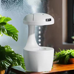 Anti Gravity Humidifier with Suspended Water Drop & Clock, 800ML Large Capacity Aroma Diffuser for Heavy Fog and Mute Office Bedroom Use (White 22.9x12cm/9.01x4.72inch) "As an Amazon Associate, I earn from qualifying purchases"