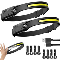 Light Headband, Rechargeable USB Type-C Lightweight Headlamp (1Set)