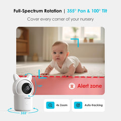 ieGeek Baby Monitor, Baby Camera Monitor With 5" 720P Screen,HD Night Vision,Automatic Motion Tracking & Hazard Alerts,2-Way Talk,Temperature&Humidity Sensor,Wifi Camara Para Bebes With Smartphone App