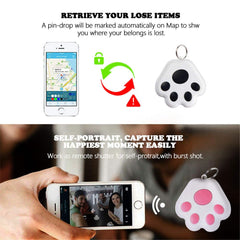 Intelligent Anti-Lost Pet GPS Tracker，Item Finders，Mini Cat Paw Shaped Dog GPS Collar Tracking Device for Pets Kids Key Luggage Wallet