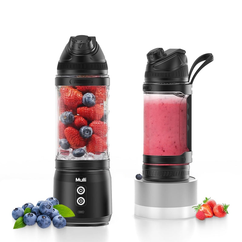 Mulli Portable Blender,USB Rechargeable Personal Mixer for Smoothie and Shakes, Mini Blender with Six Blades for Baby Food,Travel,Gym(Update)