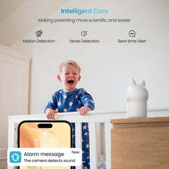 ieGeek Baby Camera Monitor with 2 Cameras, 360°Auto Tracking Split Screen Video Baby Cam with 4.3" Wireless Non WiFi LCD Monitor & Phone APP Control, Sound & Motion Detection, 2-Way Audio,Lullabies