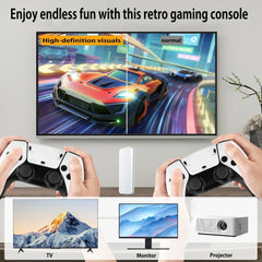 2025 New Upgraded Retro Game Console, Wireless Retro Game Stick, Plug & Play Video TV Game Stick with Built-in 20000+ Games, 23 Emulators, HDMI Output, Dual 2.4G White Wireless Controllers (128G)