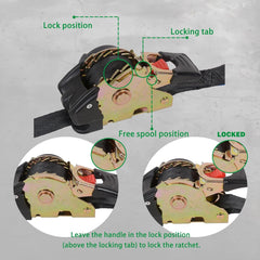 MOTO4U Retractable Ratchet Straps,1" x 10' Self Ratcheting Ratchet Tie Down Straps with Soft Loops &Storage Bag,Heavy Duty Upgrade S-Hook with Clip 660LBS for Motorcycle Kayak ATVs Boats(4PCS)