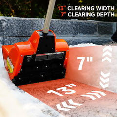 Cordless Snow Shovel, 24V | 13-Inch | 4-Ah Battery Powered Snow Blower, 400W Motor, Battery & Fast Charger Included, Electric Snow Removal for Driveways, Steps and Walkways
