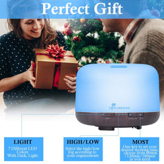 Diffuserlove Essential Oil Diffuser 500ML Aromatherapy Diffuser Mist Humidifiers 7 Color LED Lights Diffusers for Home Office Bedroom (Size:6.7" L x 6.7" W x 4.7" H) "As an Amazon Associate, I earn from qualifying purchases"