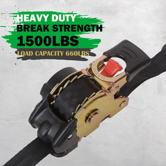 MOTO4U Retractable Ratchet Straps,1" x 10' Self Ratcheting Ratchet Tie Down Straps with Soft Loops &Storage Bag,Heavy Duty Upgrade S-Hook with Clip 660LBS for Motorcycle Kayak ATVs Boats(4PCS)