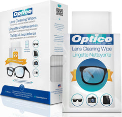Optico Pre-Moistened Cleaning Cloths - premium quality cleaner for eye glasses, screens, and cameras lenses - No spray bottle or microfiber needed (99 Count)