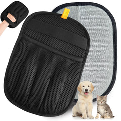 2 Pack Pet Hair Removal Gloves,Double Sided Cat Grooming Glove,Static Removal Gloves for Dogs & Cats,Reusable Deshedding Pet Glove for Furniture,Bed,Carpet,Clothes,Sofa (Style1)