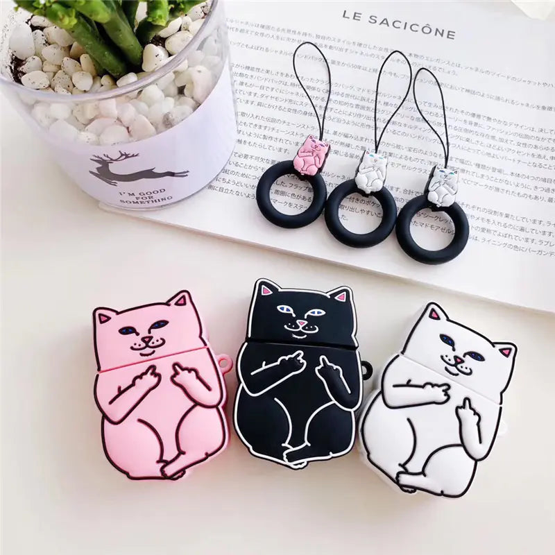 Cartoon Cat AirPods Case