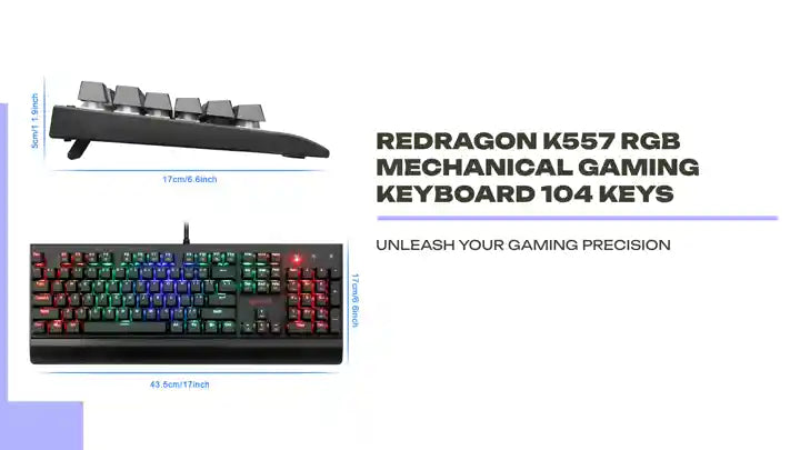 Redragon K557 RGB Mechanical Gaming Keyboard 104 Keys by@Outfy